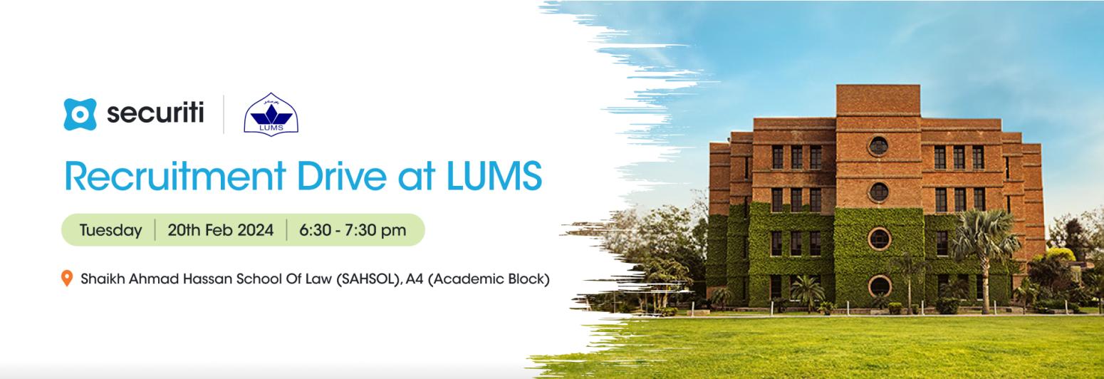 Securiti Recruitment Drive Welcome To Lums